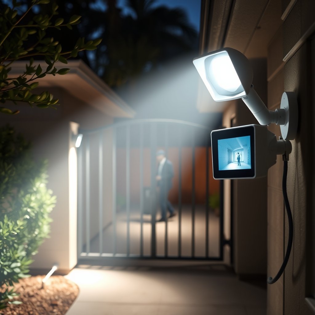 floodlight camera in action